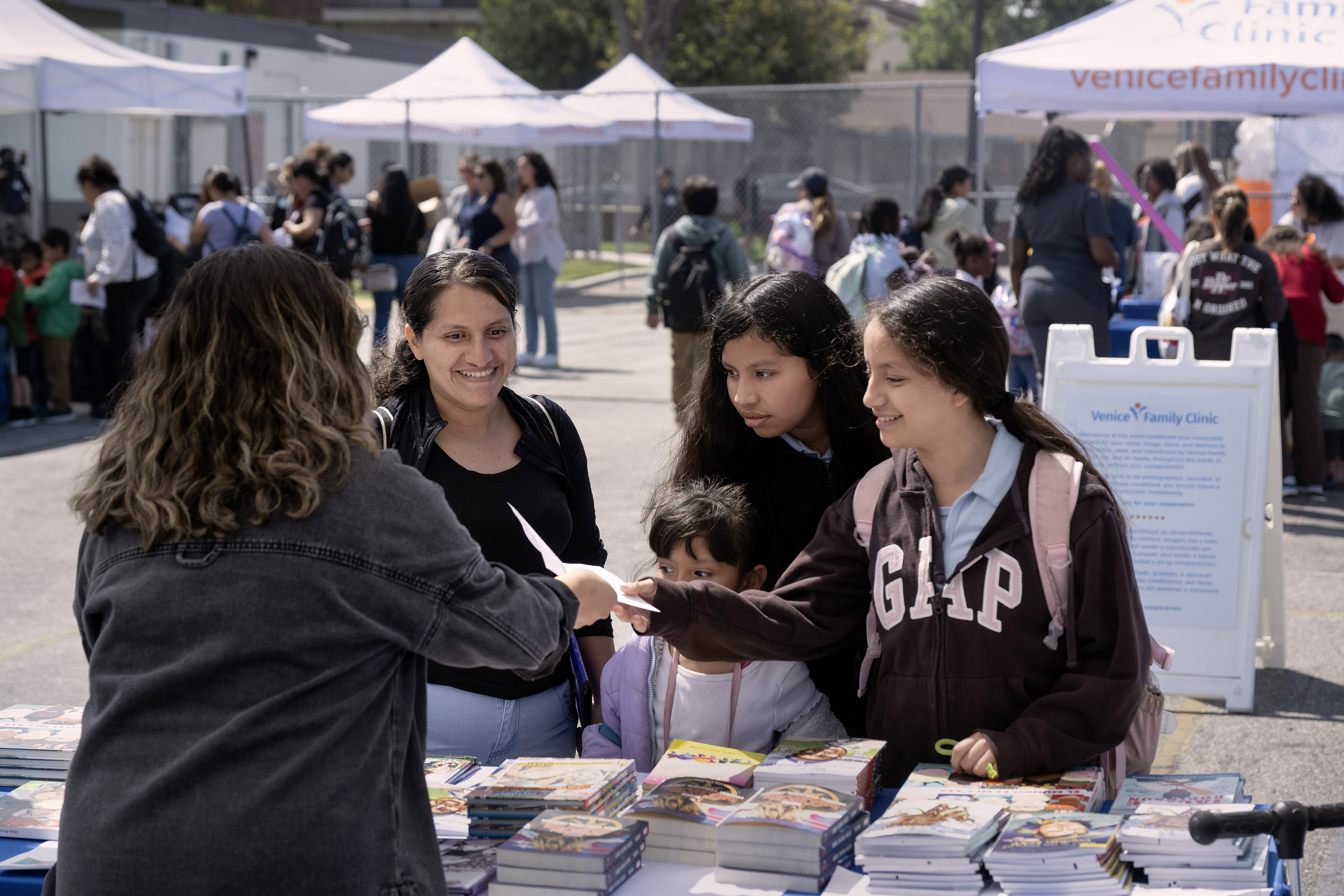 Families learn about a new HSD Health and Wellness Center...