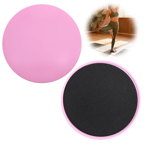 Dual Core Sliders, 2pcs Dual Sided Gliding Discs Core Trainer for Home Fitness Workout Abdominal Full Body Exercises Use on Carpet &amp; Hardwood Floors (pink)
