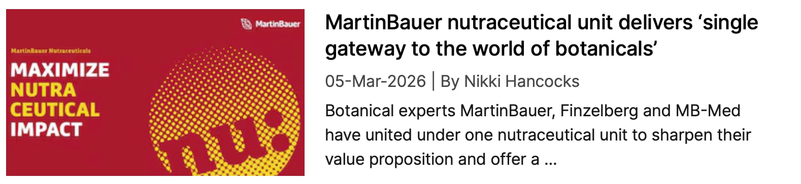MartinBauer Nutraceutical Unit