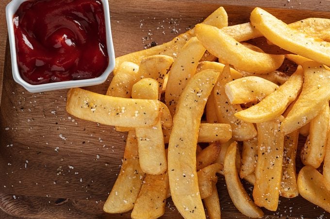 French fries with ketchup