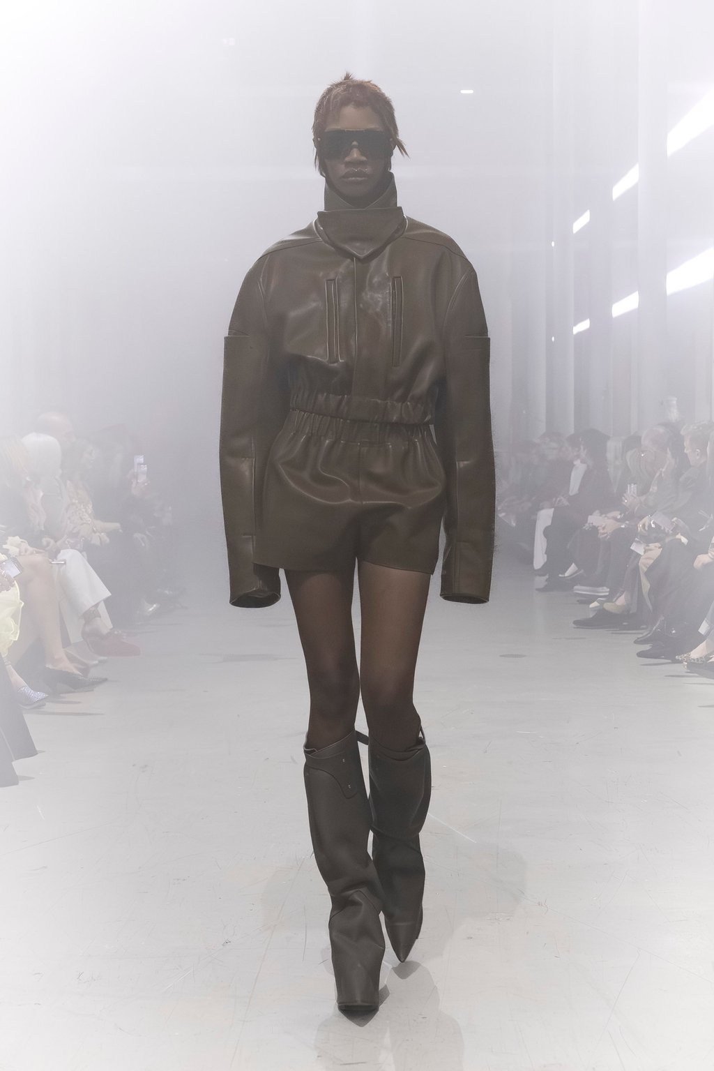 Leather ensembles were part of the line-up at Rick Owens’ fall/winter 2026 collection. Photo: Handout