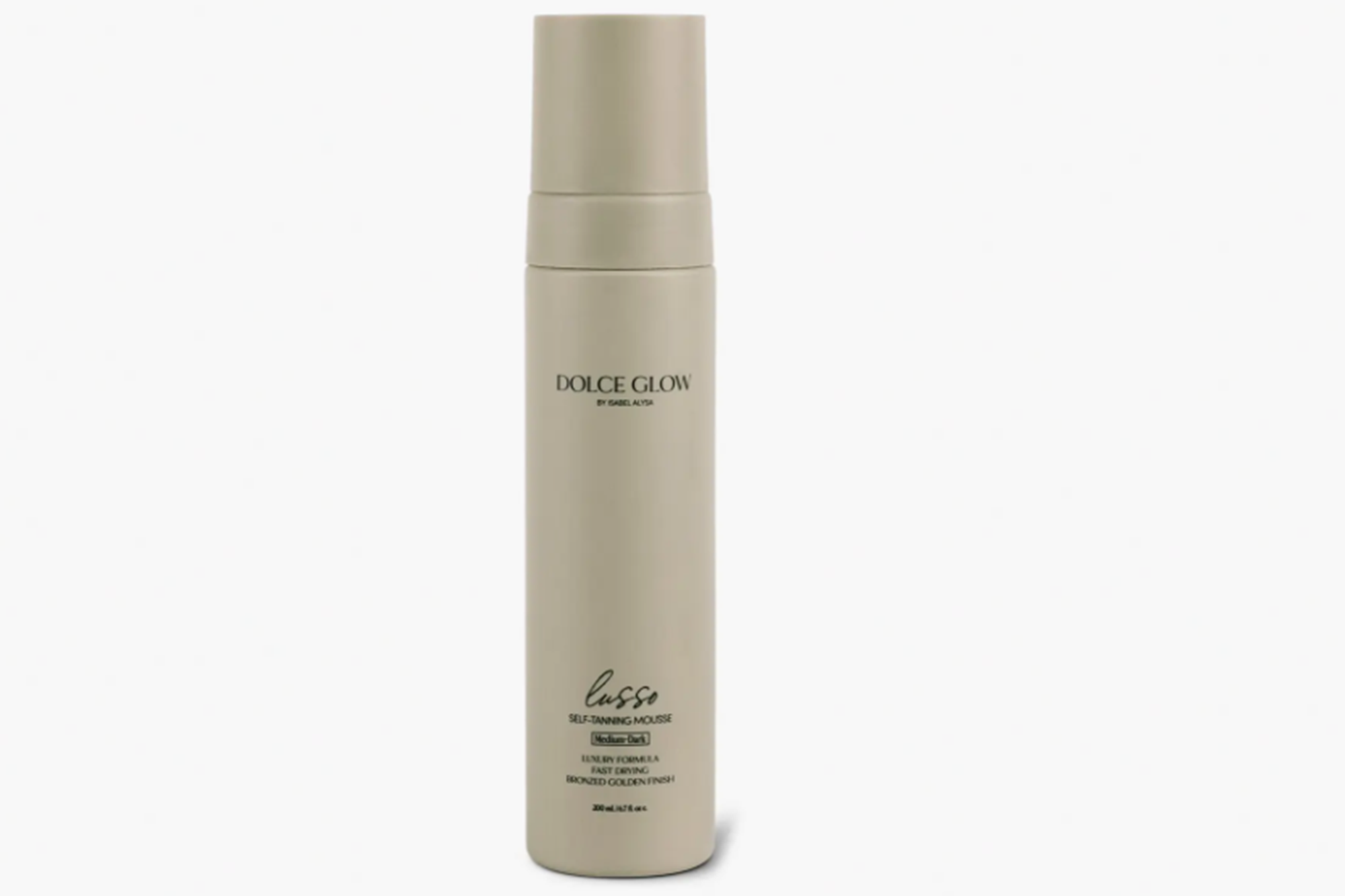 Dolce Glow Lusso self-tanning mousse in medium-dark.