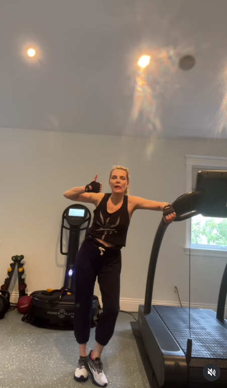 Michelle pfeiffer beside treadmill