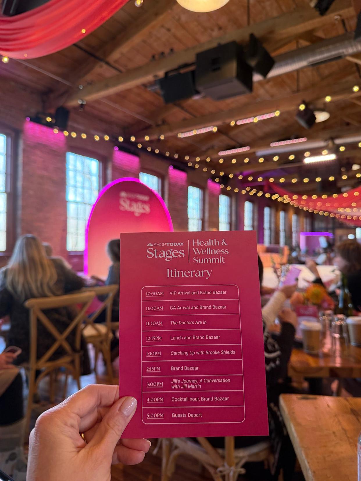 itinerary for a health and wellness summit event