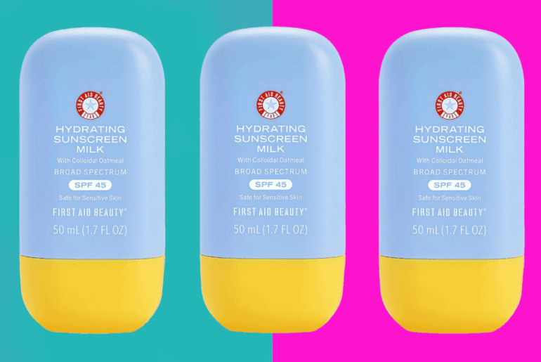 Shop the First Aid Beauty Sunscreen Milk for glowing skin