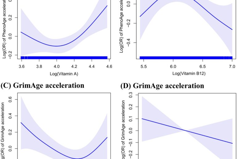 Non-linear association between serum levels of vitamins A and B12 and accelerated epigenetic aging
