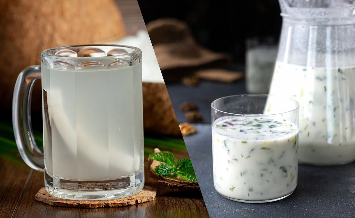 Coconut water and buttermilk Coconut water and buttermilk