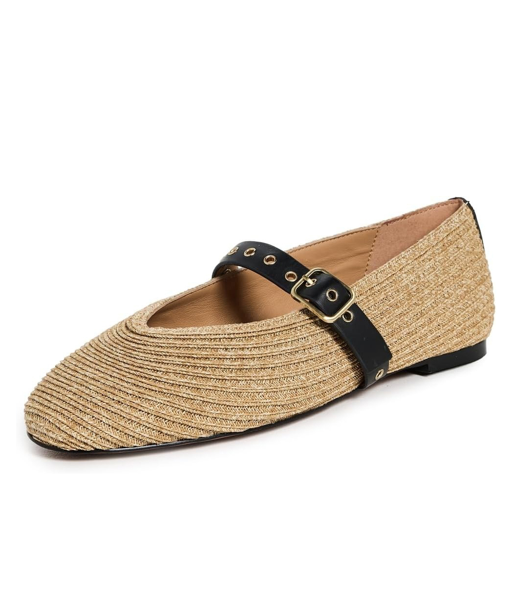 Madewell, Madewell Women's the Remy Mary Jane Flat in Straw, Natural Multi, 5 Medium Us