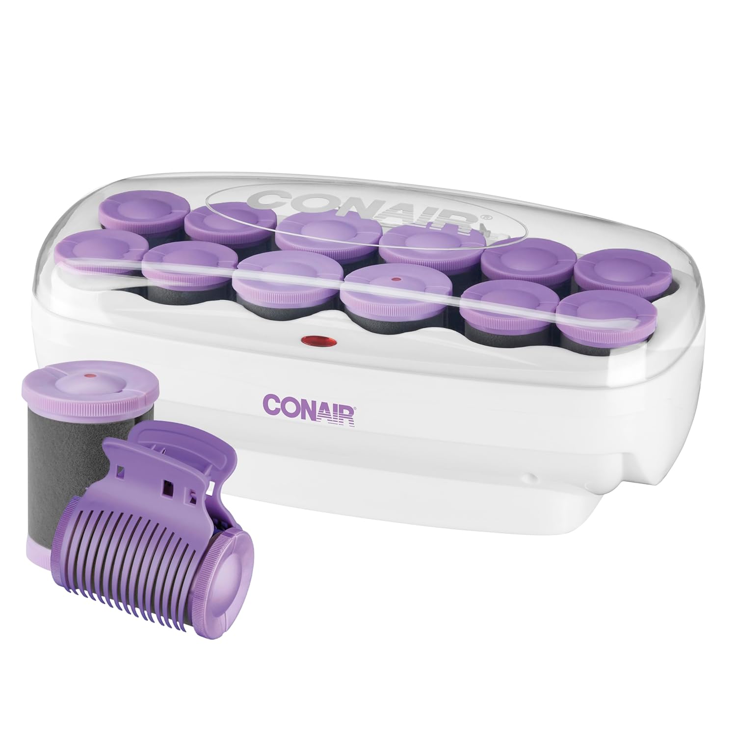 Conair, Conair Hot Rollers for Long, Medium & Short Hair, 12 Ceramic Flocked 1½-Inch and 1¾-Inch Heated Hair Rollers With Clips, Hot Curlers for Women, Volume & Curls, Amazon Exclusive