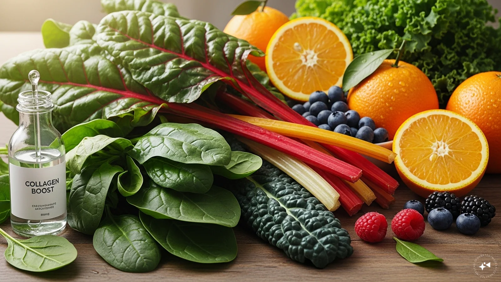 Leafy Greens: Spinach, kale, and Swiss chard contain chlorophyll, which has been linked to increased collagen levels in the skin. They’re also packed with vitamin C and antioxidants, making them powerful allies for healthy skin and connective tissue.
