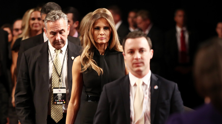 Melania Trump arrives before the start of the third U.S. presidential debate at the Thomas & Mack Center on October 19, 2016 in Las Vegas, Nevada. Tonight is the final debate ahead of Election Day on November 8.