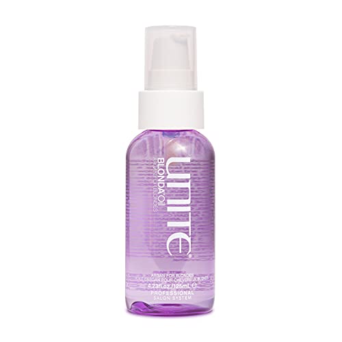 Unite Hair – Blonda Oil – Argan Infused Oil for Blonde, Gray & Highlighted Hair – Seals, Smooths & Adds Brilliant Shine – Uv & Thermal Protection – 4.23 Fl Oz