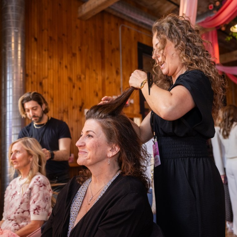 Guests received blowouts complimentary of John Frieda during one of the activations.