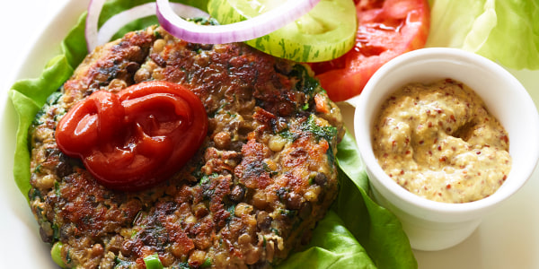 Chia lentil burgers
