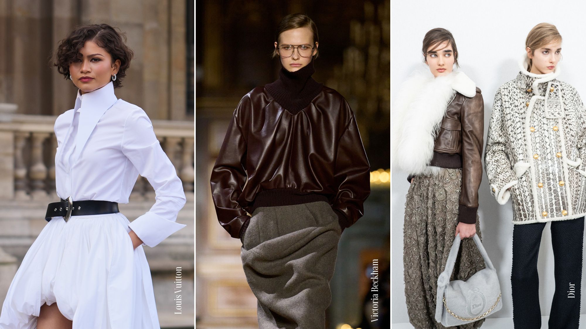 Zendaya at Louis Vuitton, Image from Victoria Beckham Paris Fashion week show and backstage at Dior Paris fashion week