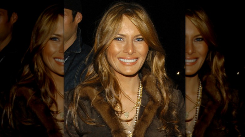 Melania Trump during Olympus Fashion Week Fall 2005 in New York