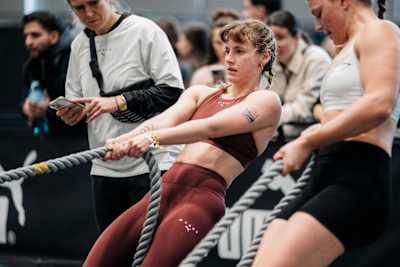Noemi Naujoks performs during the HYROX in Vienna, Austria on February 8, 2026.