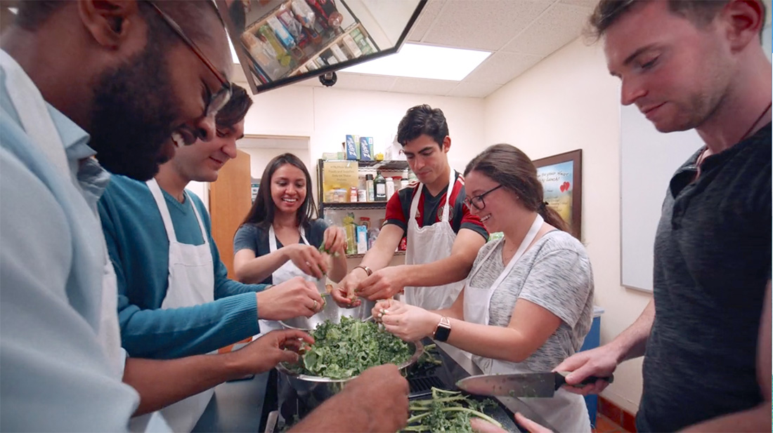 Students in nutrition class