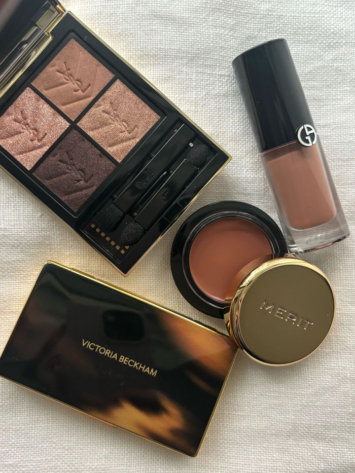 A picture of some of the best brown eyeshadow for blue eyes on a white background