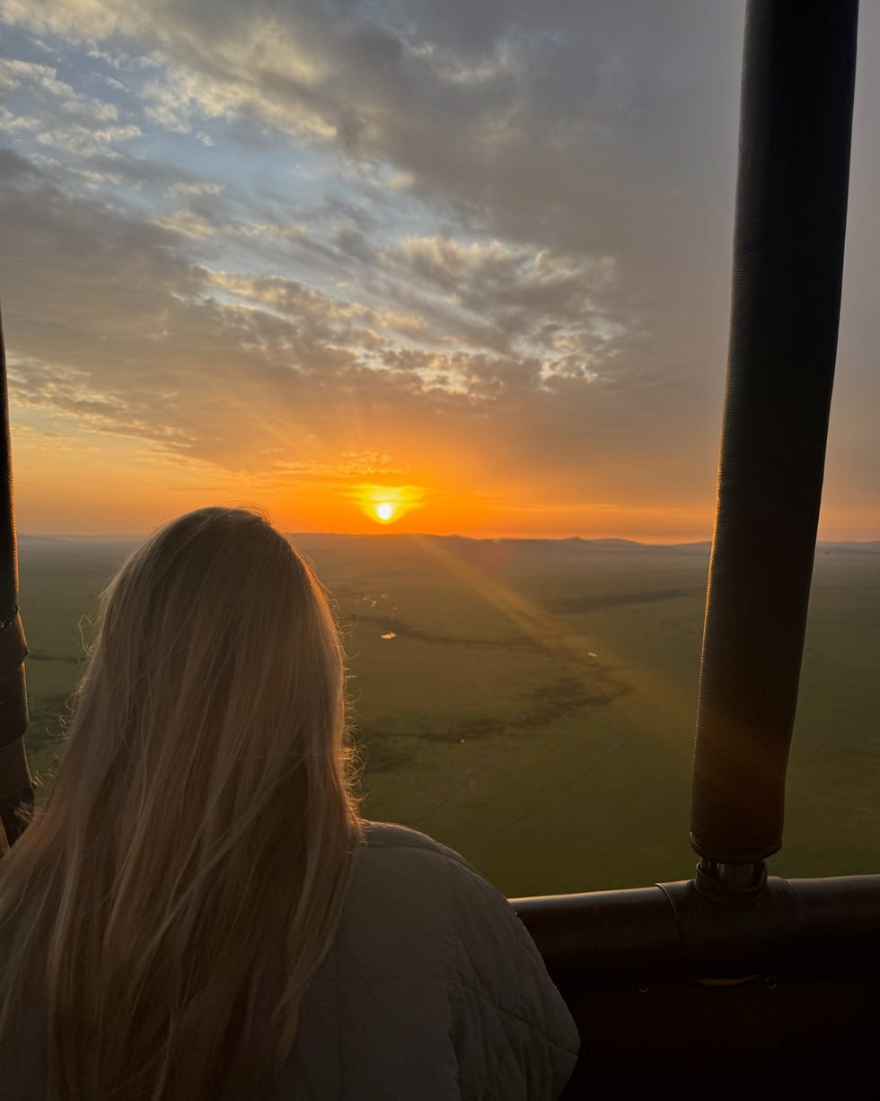 view from a hot air balloon during sunset paradise plains kenya