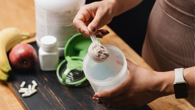 For those trying to meet daily protein requirements solely through traditional vegetarian meals, whey protein offers a great alternative. (Adobe Stock )