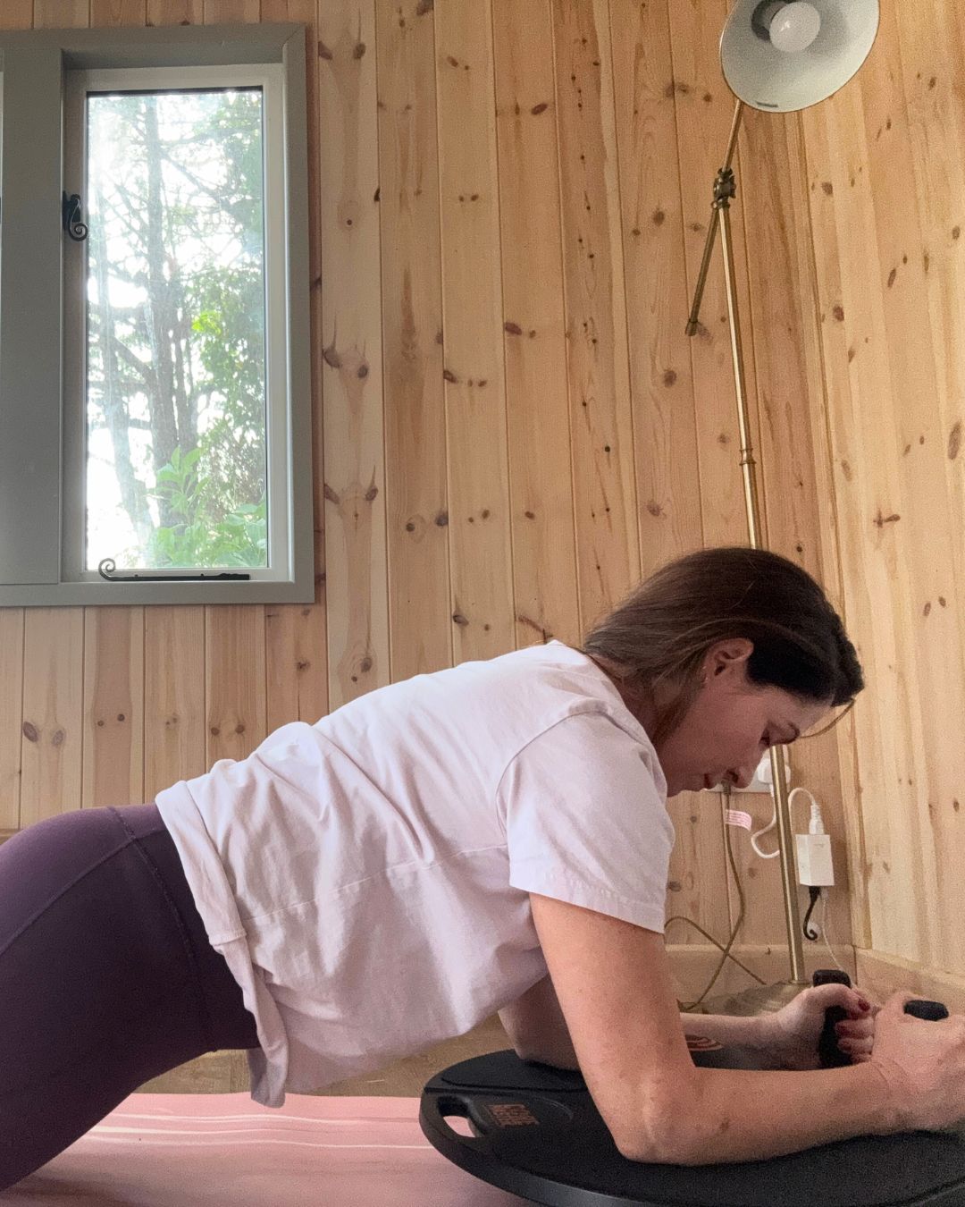Health freelancer Anna Bartter trying the core master