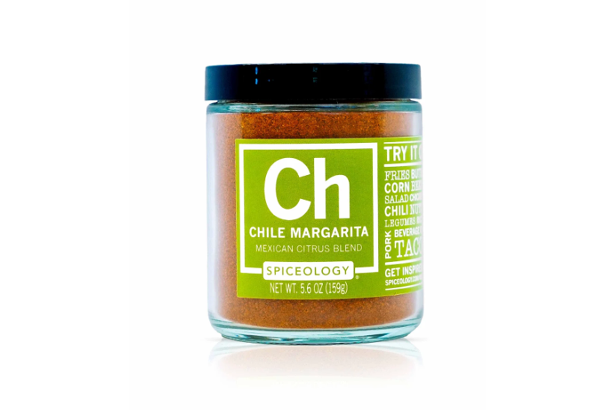 A jar of Spiceology "Chile Margarita" Mexican Citrus Blend.