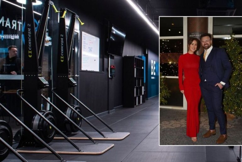 Transform Hub gym, James and his partner Katie at event