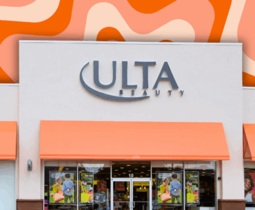 Ulta Beauty store with an orange background