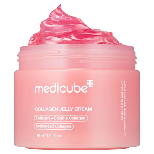 Medicube Collagen Jelly Cream- Niacinamide & Freeze-Dried Hydrolyzed Collagen-Boosts Skin Barrier Hydration & Gives 24h Glow & Firmer Looking Skin | No Artificial Color, Korean Skincare 110ml