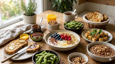 Make sure to include the foods recommended by Deepsikha if you're vegetarian! (Image generated via Google Gemini)