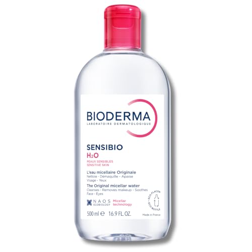 Bioderma Sensibio H2o Micellar Water, Makeup Remover Cleanser, Gentle for Skin, Fragrance-Free & Alcohol-Free, Gentle Face Cleanser for Sensitive Skin, 16.9 Fl Oz