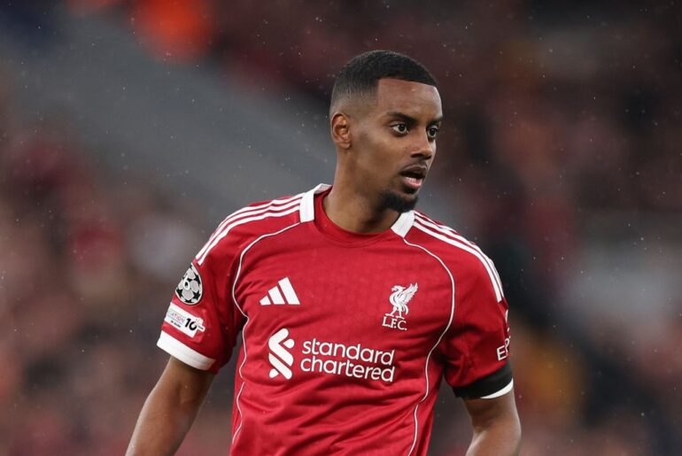 Alexander Isak during the Champions League game between Liverpool and PSG.