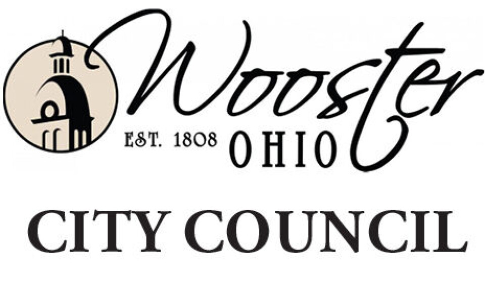 Wooster City Council logo with text and emblem.