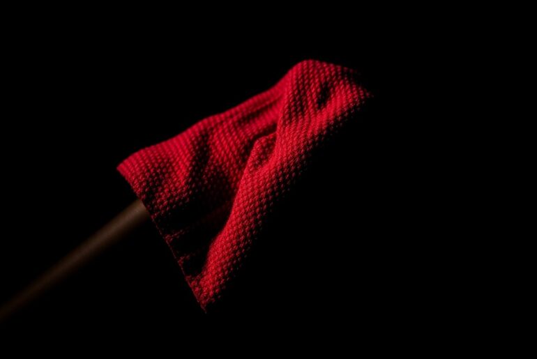 An extreme close-up photograph of a bloodied gym towel or workout glove, the harsh flash lighting creating a stark, gritty, investigative aesthetic that conceptually represents the violence of the incident at the fitness center.