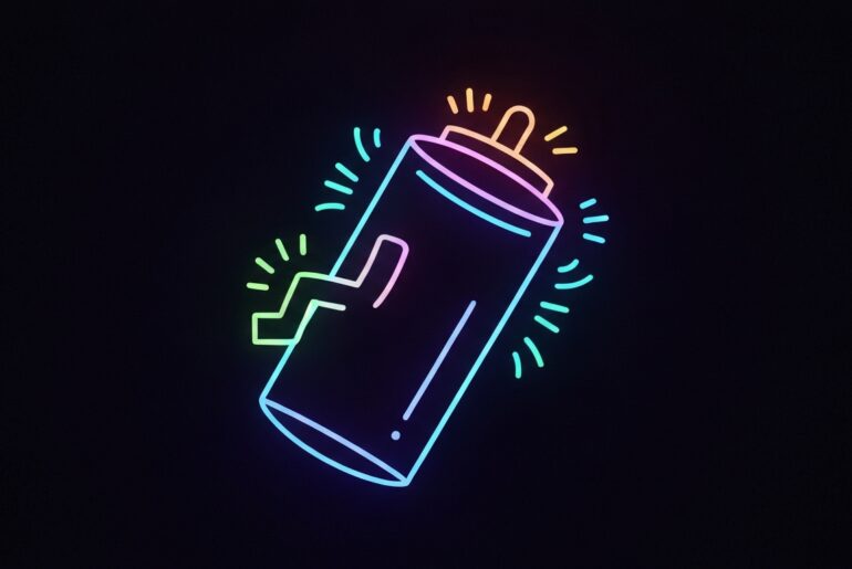 A glowing, neon outline of a skin care supplement capsule against a dark background, conceptually representing the industry