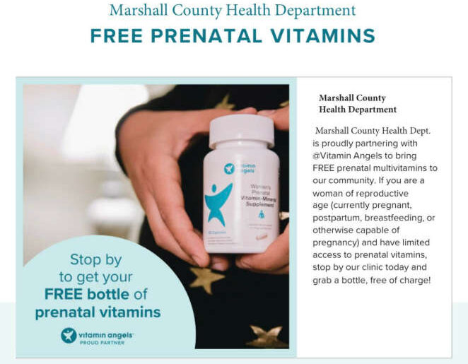Marshall County Health Department partners with Vitamin Angels to offer FREE prenatal vitamins