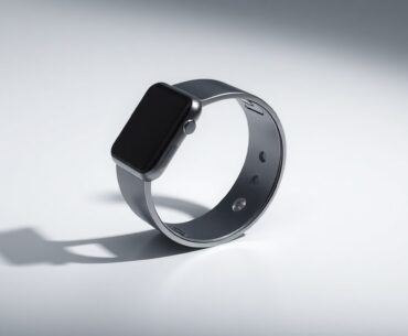 A close-up photograph of a sleek, modern fitness tracker or smartwatch device made of polished metal and glass, resting on a clean, monochromatic background and dramatically lit to highlight the precision and innovation of iFIT