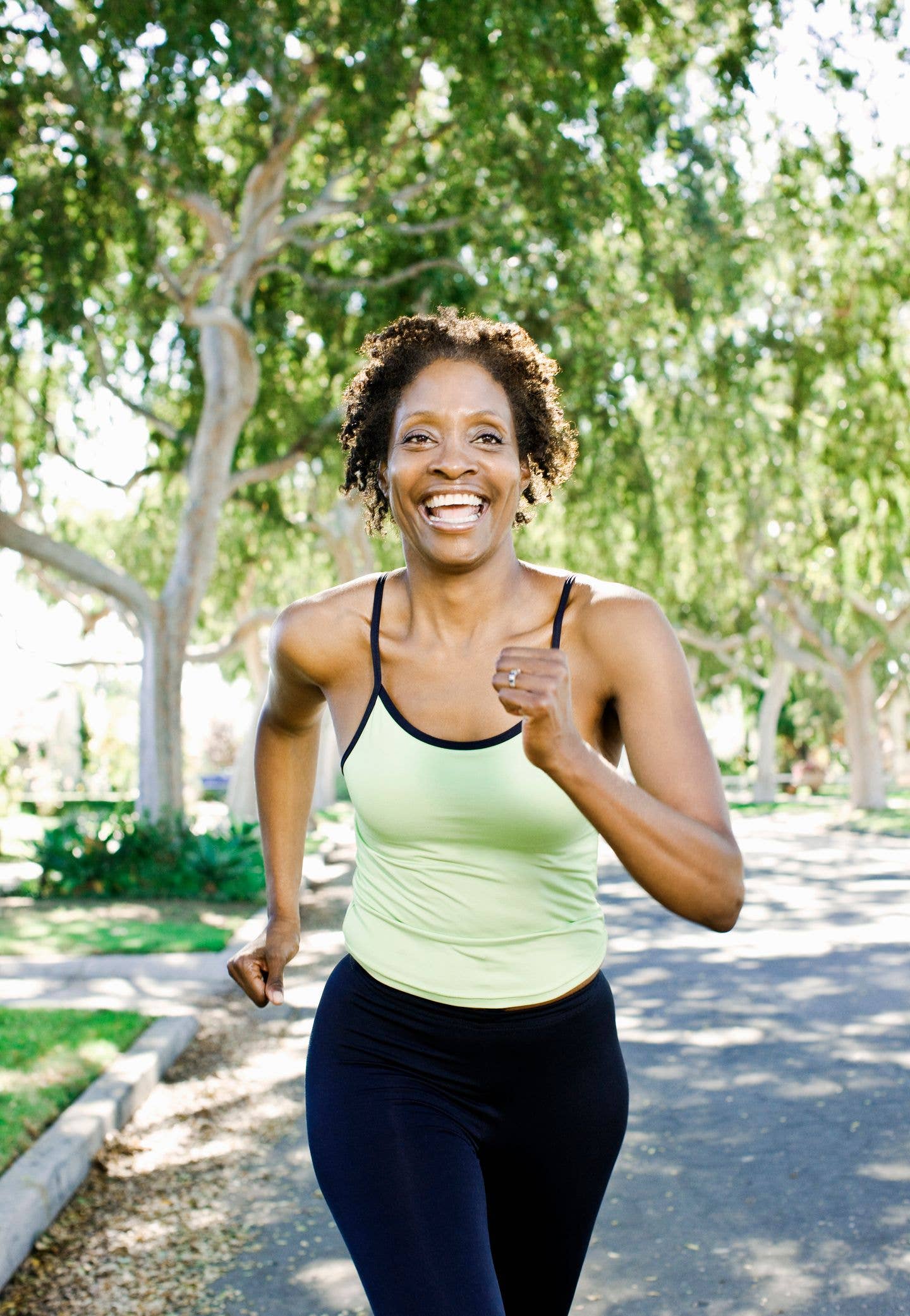 woman running outside