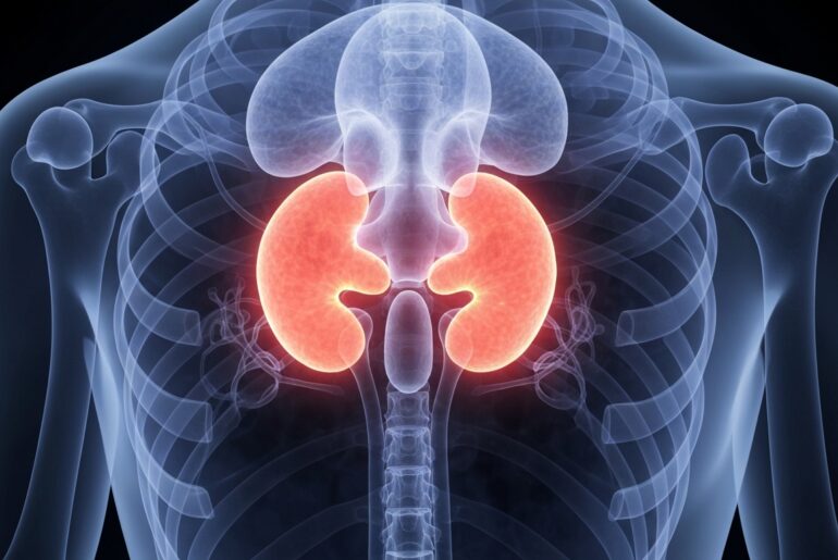 A detailed, ghostly X-ray image revealing the intricate structures of the human endocrine system, conceptually representing the complex physiological impacts of chronic stress.