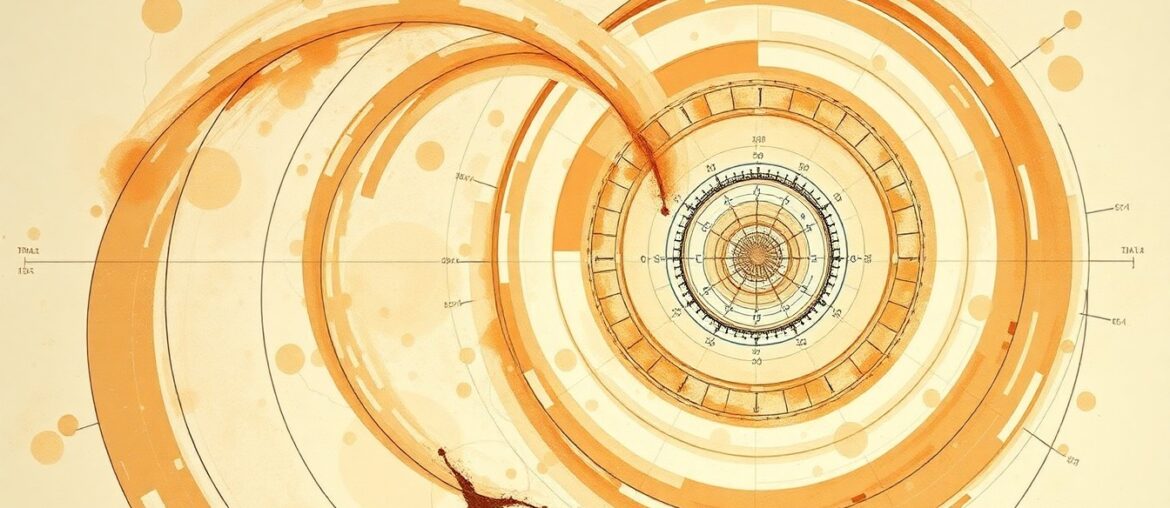 A bold, abstract painting in muted earth tones depicting a complex, interlocking molecular structure, conveying the scientific breakthrough of stabilizing a reactive carbene in water.