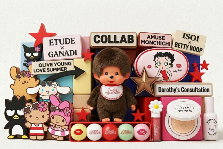 An assortment of recent cosmetics products released in collaboration with popular characters [GEMINI]