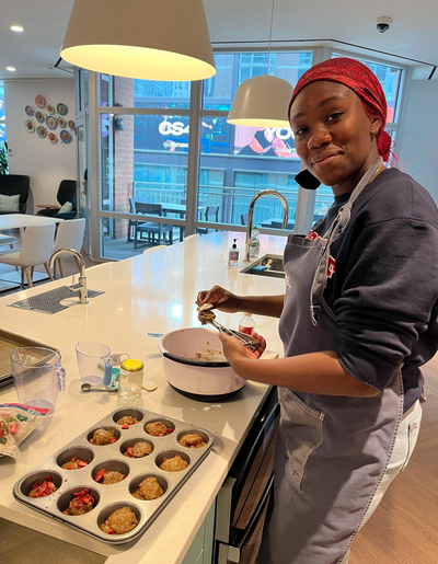 Brianna Guerrier makes cookies.