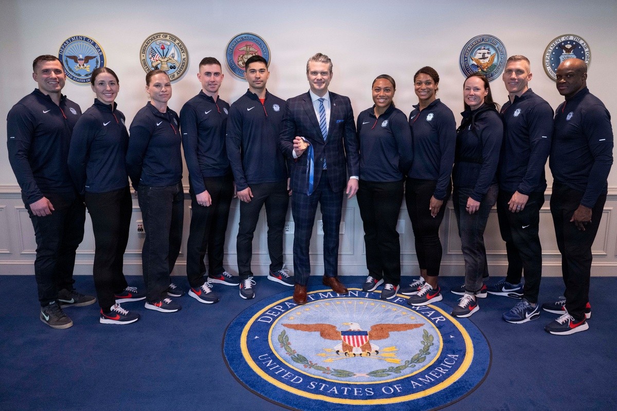 Service member Olympians meet with Secretary of War