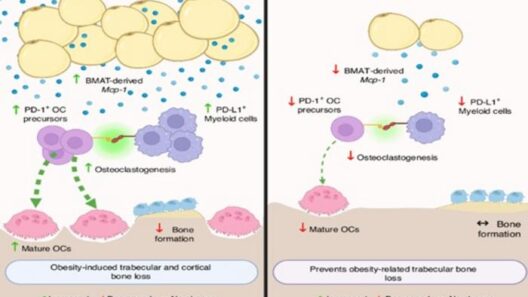 Bone marrow fat-driven immune suppression and bone loss pathway