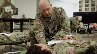 Link to Video: Military personnel talking to each other