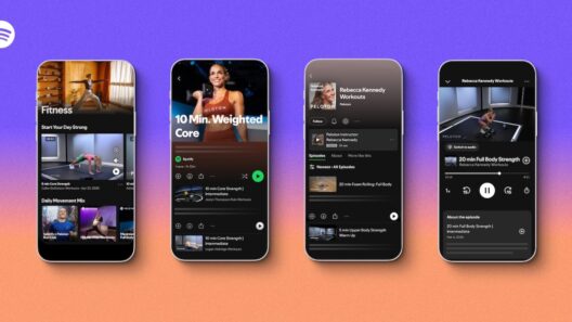 Screenshots of Spotify fitness content