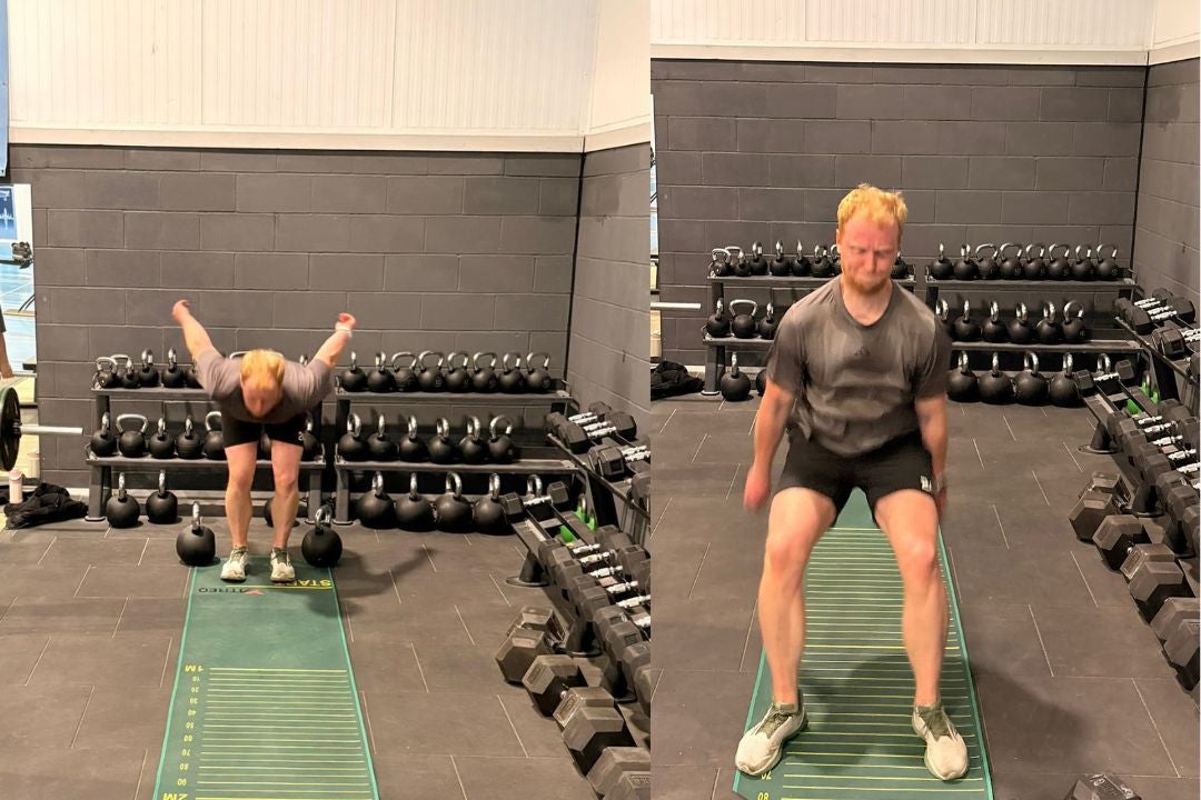 The final assessment was a maximum standing broad jump – my favourite portion of the RAF fitness test