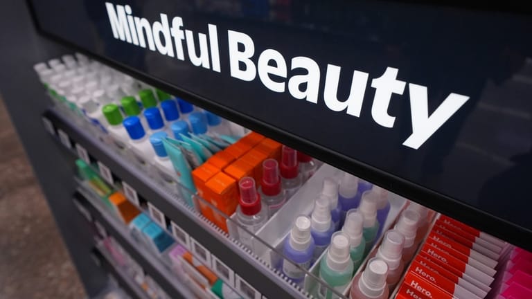 Items are displayed at Walmart's beauty counter, Wednesday, April 29,...