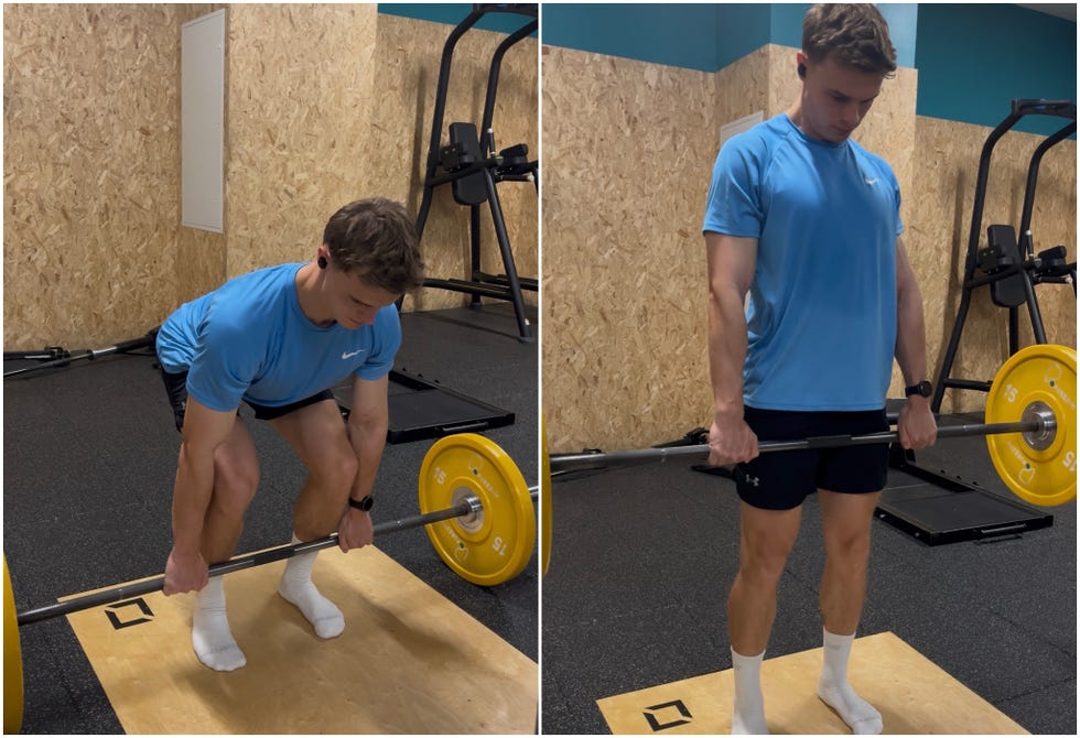 Individual performing a deadlift exercise individual performing a deadlift exercise